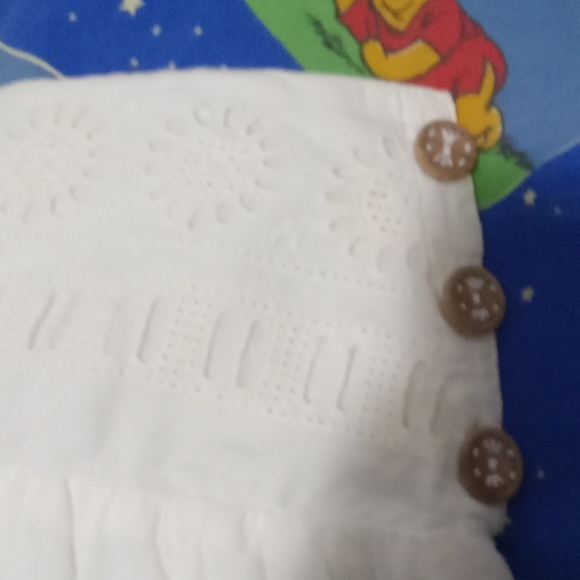 Roxy size 3 Off-White Color Skirt Floral Pattern w/ Wood Buttons - Picture 5 of 8